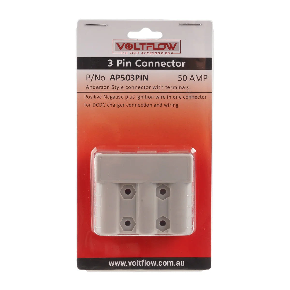 VoltFlow 12V Anderson Style Plug 50Amp Grey 3 Pin
