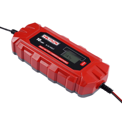 Voltflow 10Amp Smart Battery Charger & Maintainer 6-12V 10-Stage Lithium Capable