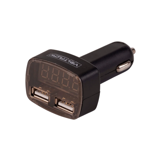 VoltFlow 12V Volt Gauge Accessory Plug Style With Dual USB