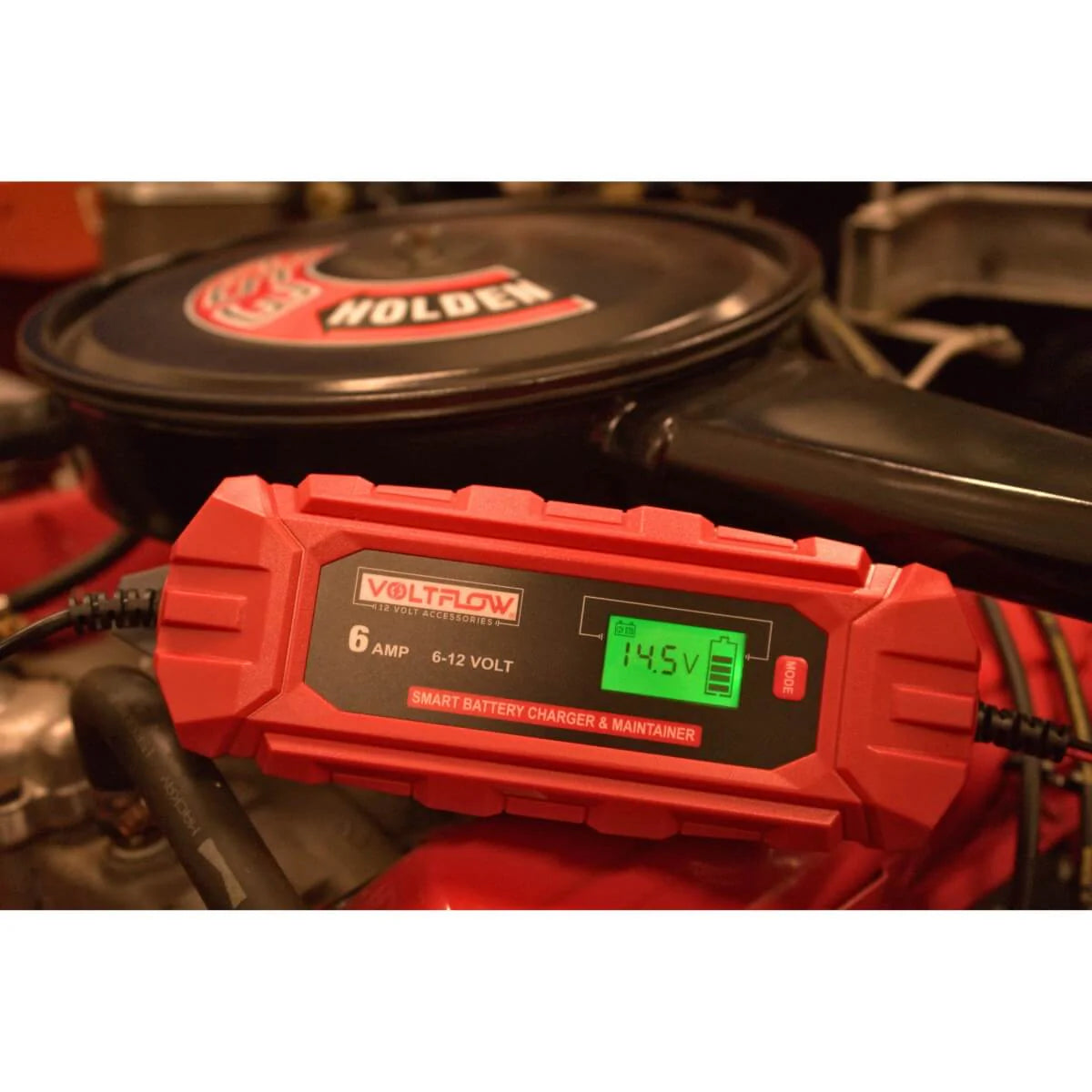Voltflow 6Amp Smart Battery Charger & Maintainer 6-12V 10-Stage Lithium Capable - Mid Size Batteries