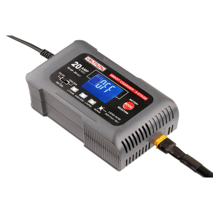 Voltflow 20Amp Smart Battery Charger & Maintainer 12-24V 9-Stage Lithium Capable - Multi Amp - High Output - Fan Cooled