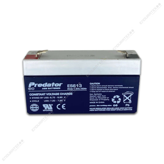6V 1.3Ah Predator ES613 AGM General Purpose - SLA S5062D LC-R061R3P NP3-6 6SB3P