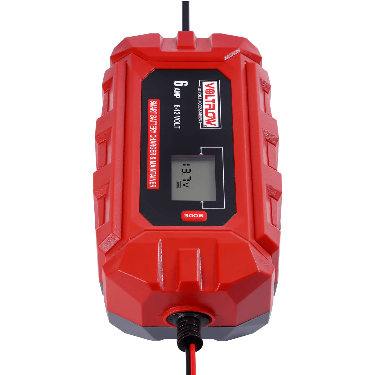 Voltflow 6Amp Smart Battery Charger & Maintainer 6-12V 10-Stage Lithium Capable - Mid Size Batteries