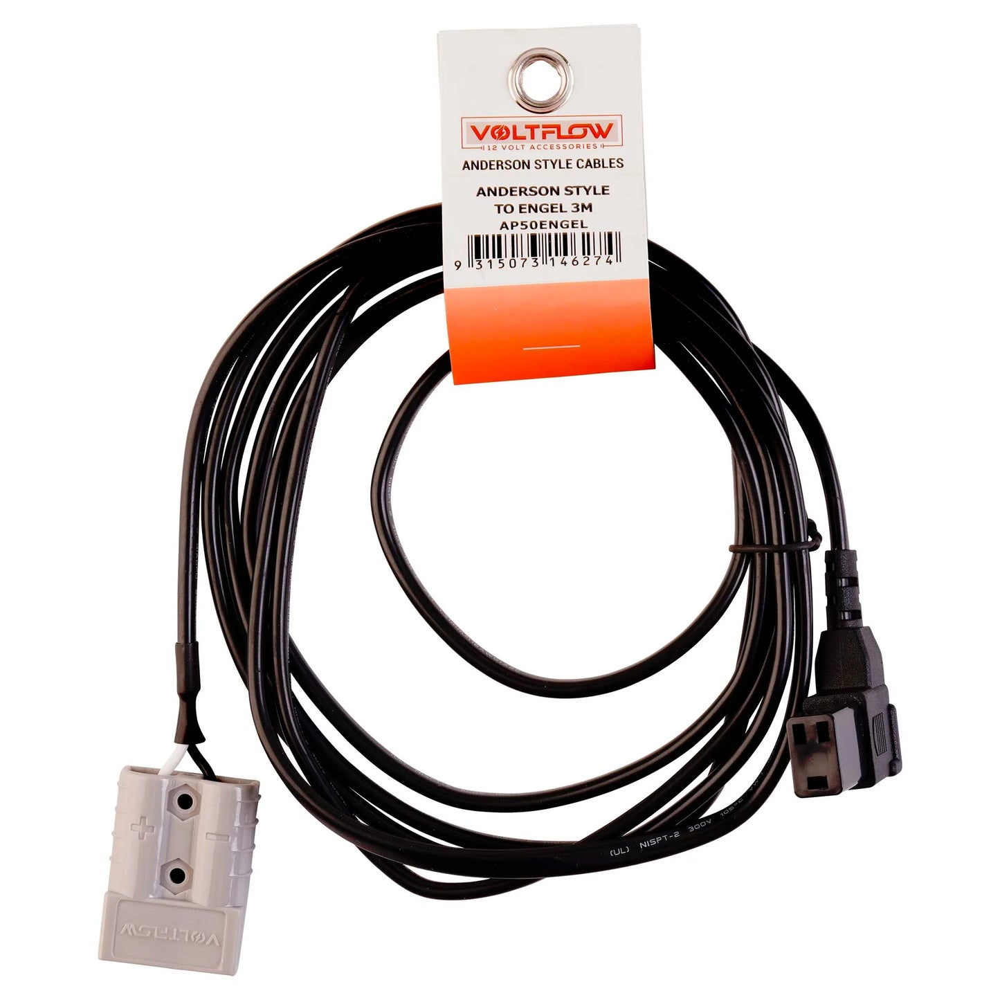 VoltFlow 12V Anderson Style Plug to Engel Fridge Plug 3metre
