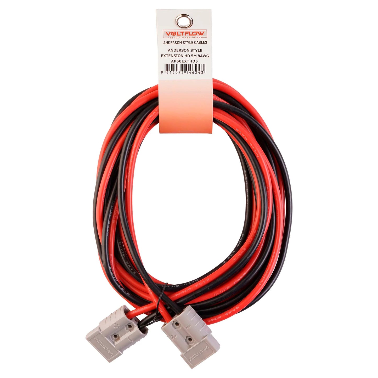 VoltFlow 12V Heavy Duty Extension Lead with Anderson Style Plugs - 5M