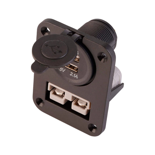 VoltFlow Flush Mount with 12V Anderson Style Plug with Dual USB
