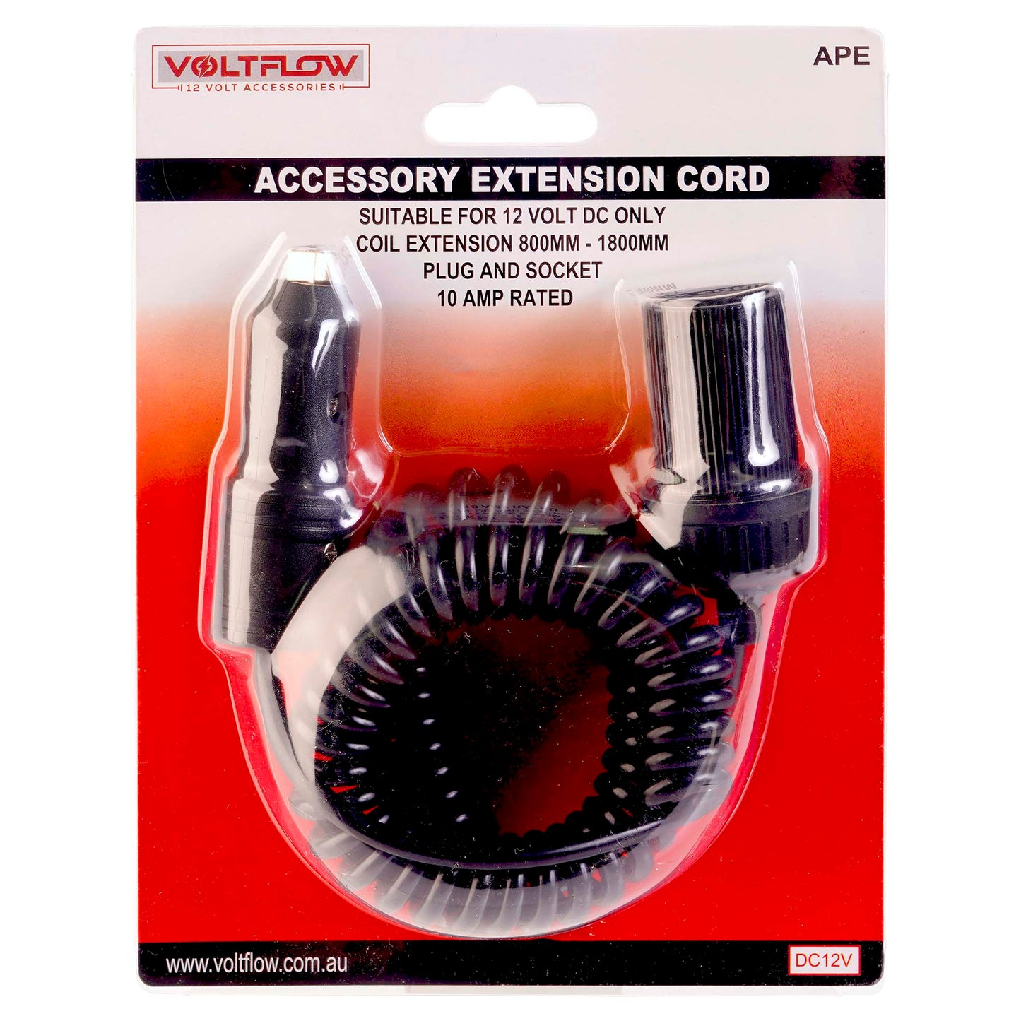 VoltFlow 12V Accessory Plug With Extension Socket Coil