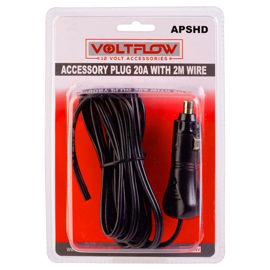 VoltFlow 12V Heavy Duty Accessory Plug 20Amp 2metre