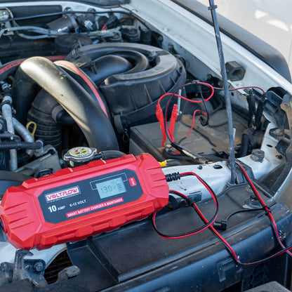Voltflow 10Amp Smart Battery Charger & Maintainer 6-12V 10-Stage Lithium Capable