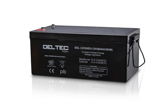 DEL-12V260D Deltec Deep Cycle AGM