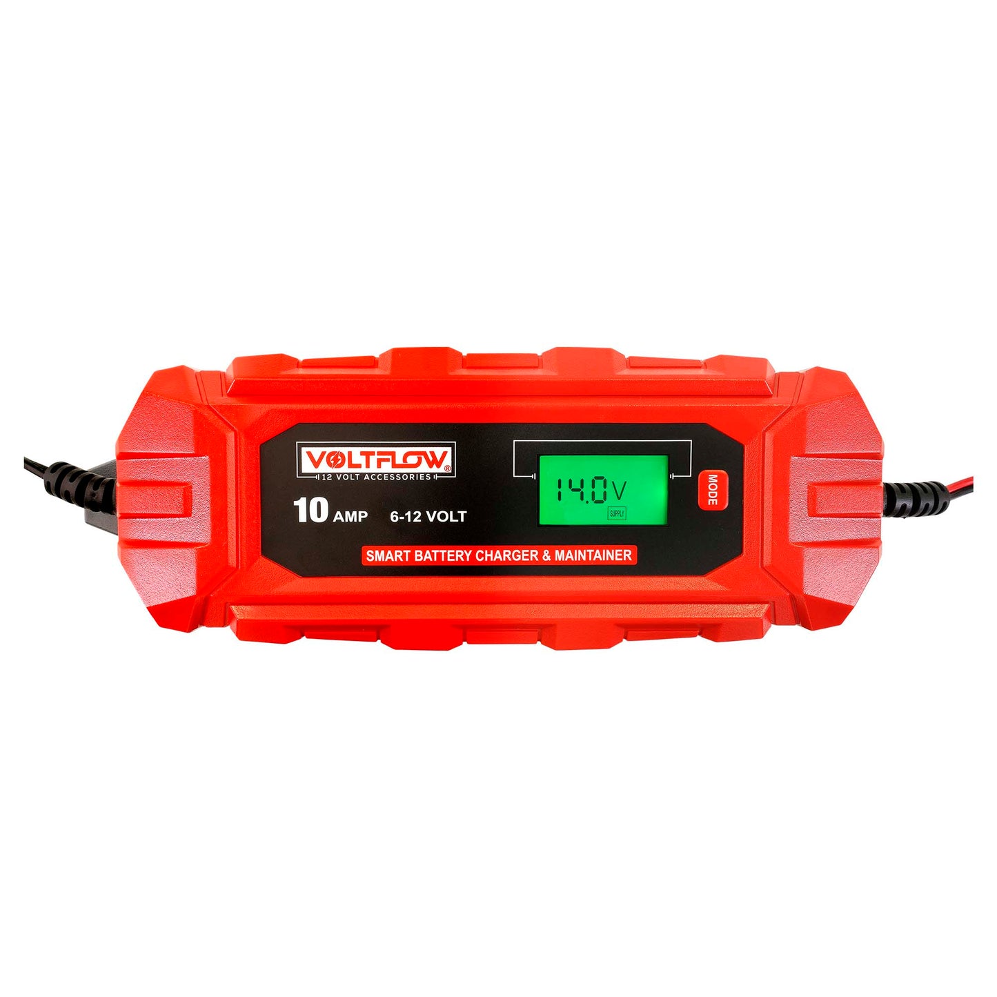 Voltflow 10Amp Smart Battery Charger & Maintainer 6-12V 10-Stage Lithium Capable