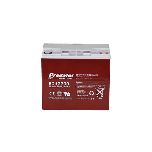 Predator ED12200 AGM Deep Cycle Battery - 12V 20Ah