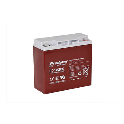 Predator ED12200 AGM Deep Cycle Battery - 12V 20Ah