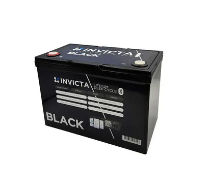 Invicta Black 12V100AH Bluetooth Lithium LiFePO4 Battery