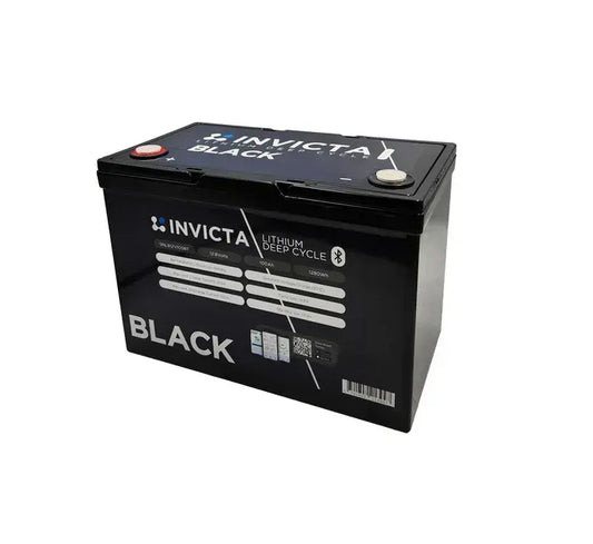 Invicta Black 12V100AH Bluetooth Lithium LiFePO4 Battery