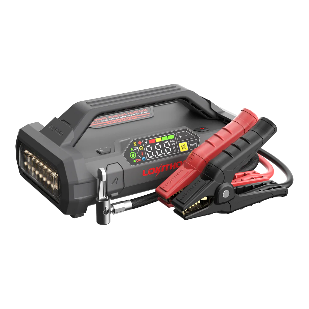 LO-JA301PRO LOKITHOR Essential 4-in-1 Jump Starter Pack 2500A + Digital Air Pump Compressor + LED Torch + USB Power Bank