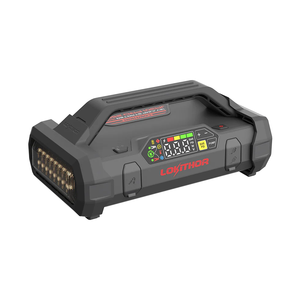 LO-JA301PRO LOKITHOR Essential 4-in-1 Jump Starter Pack 2500A + Digital Air Pump Compressor + LED Torch + USB Power Bank