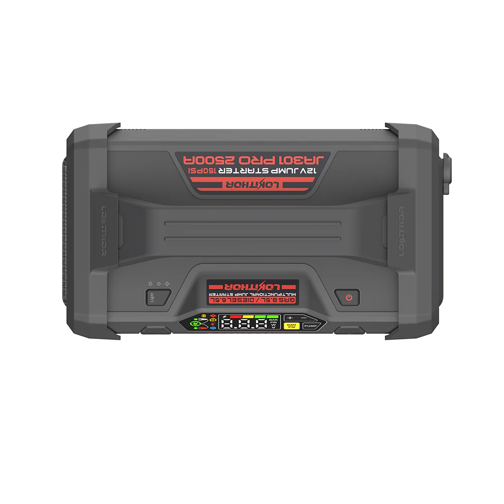 LO-JA301PRO LOKITHOR Essential 4-in-1 Jump Starter Pack 2500A + Digital Air Pump Compressor + LED Torch + USB Power Bank