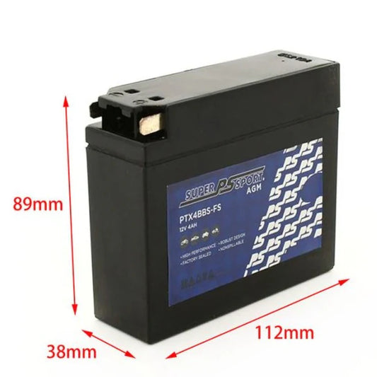 PTX4BBS-FS SuperSport Motorcycle AGM Battery