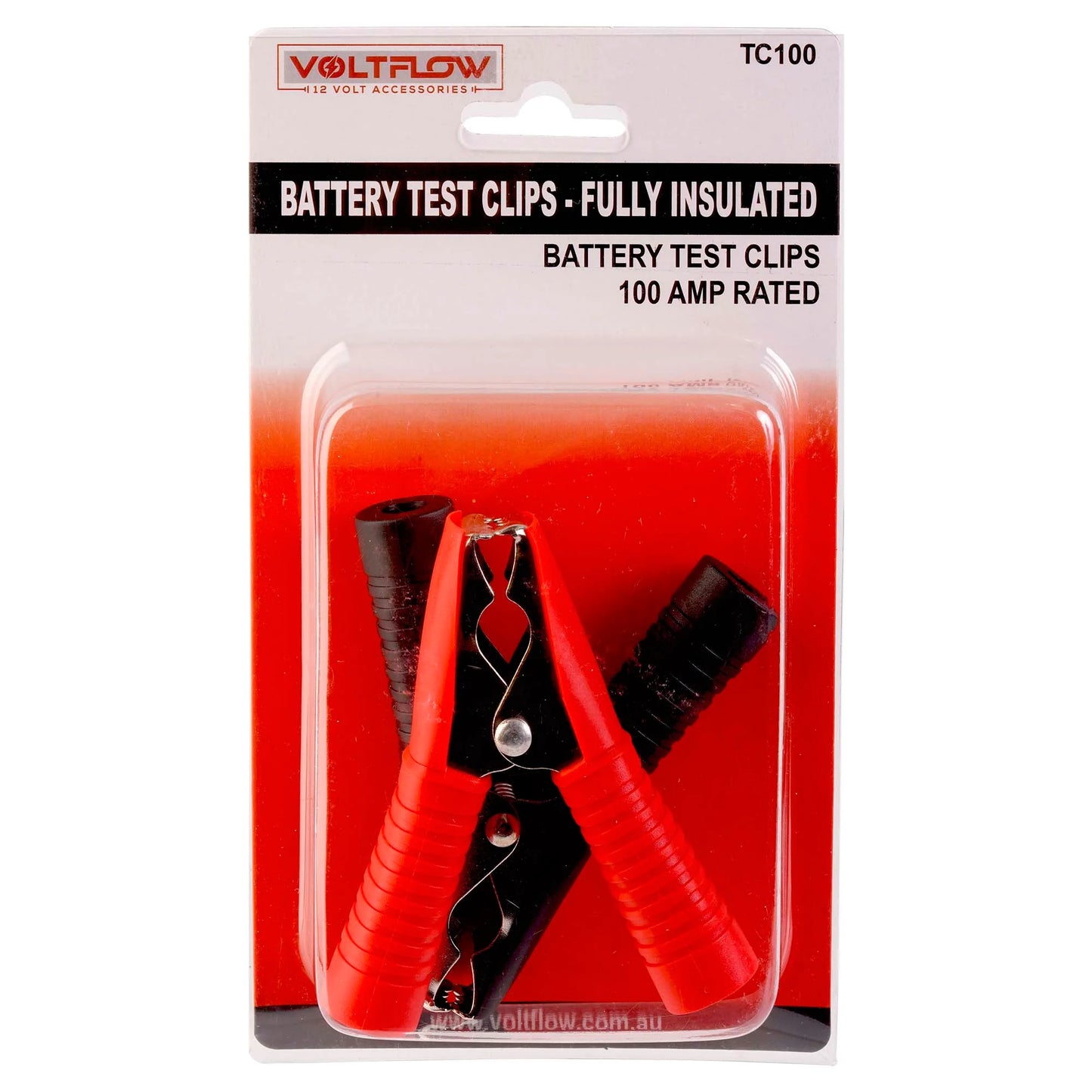 VoltFlow Crocodile Clips 12V 100Amp Insulated 2 Piece