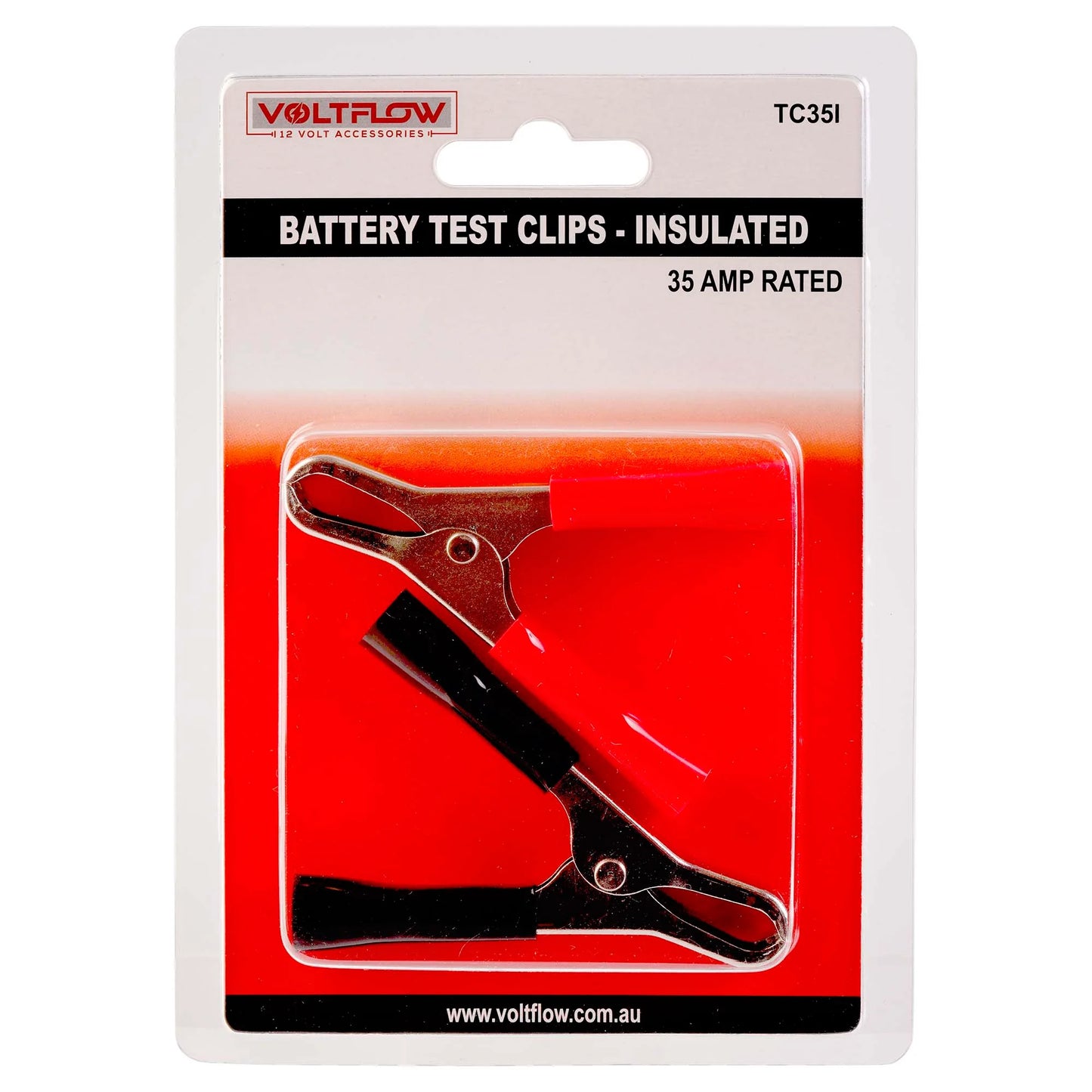 VoltFlow Alligator Clips 12V 35Amp Insulated 2 Piece
