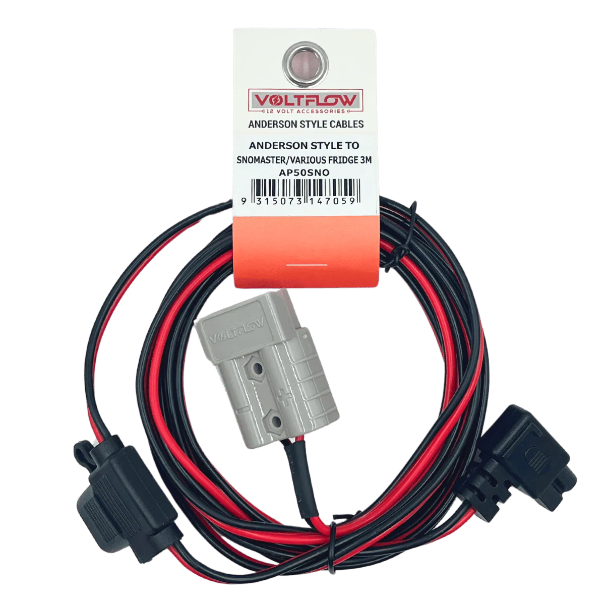 VoltFlow 12V Anderson Style Plug to SnoMaster Fridge Plug with Fuse 3metre