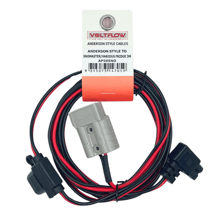 VoltFlow 12V Anderson Style Plug to SnoMaster Fridge Plug with Fuse 3metre
