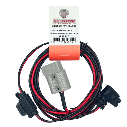 VoltFlow 12V Anderson Style Plug to SnoMaster Fridge Plug with Fuse 3metre